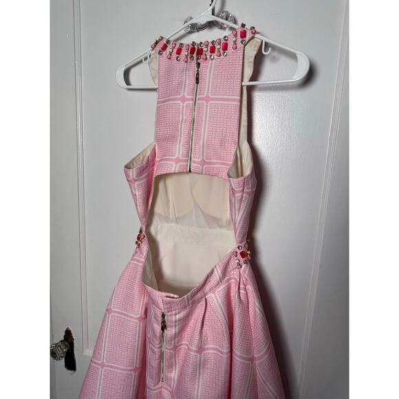 Mac Duggal Pink A-line Short Jewel Cut Out Barbie Homecoming Dress Size 4 - Picture 10 of 12